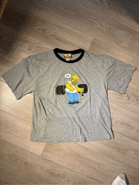 The Simpsons Homer Graphic Ringer Tee - Grey & Black